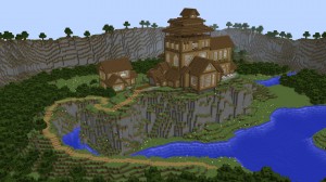 İndir Cliffside Wooden Mansion için Minecraft 1.12